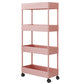 Modern Style Bookshelf Open Back Vertical Bookcase with Caster Wheels Pink Clearhalo 'Bookcases' 'furn' 'furn_bookcases' 'Furniture' 'Office Furniture' 5164694