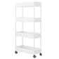 Modern Style Bookshelf Open Back Vertical Bookcase with Caster Wheels White Clearhalo 'Bookcases' 'furn' 'furn_bookcases' 'Furniture' 'Office Furniture' 5164696