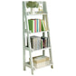 Modern Ladder Bookshelf Solid Wood Open Back Bookcase for Home
