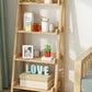 Modern Ladder Bookshelf Solid Wood Open Back Bookcase for Home