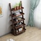 Modern Ladder Bookshelf Solid Wood Open Back Bookcase for Home