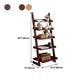 Modern Ladder Bookshelf Solid Wood Open Back Bookcase for Home