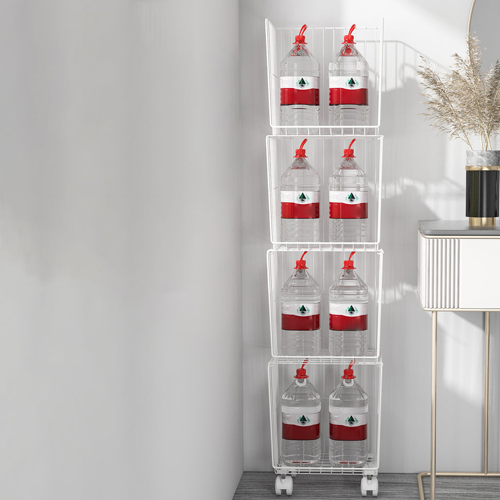 Estantería de estilo moderno estantería de metal de espalda cerrada con ruedas de lanzador para uso en el hogar