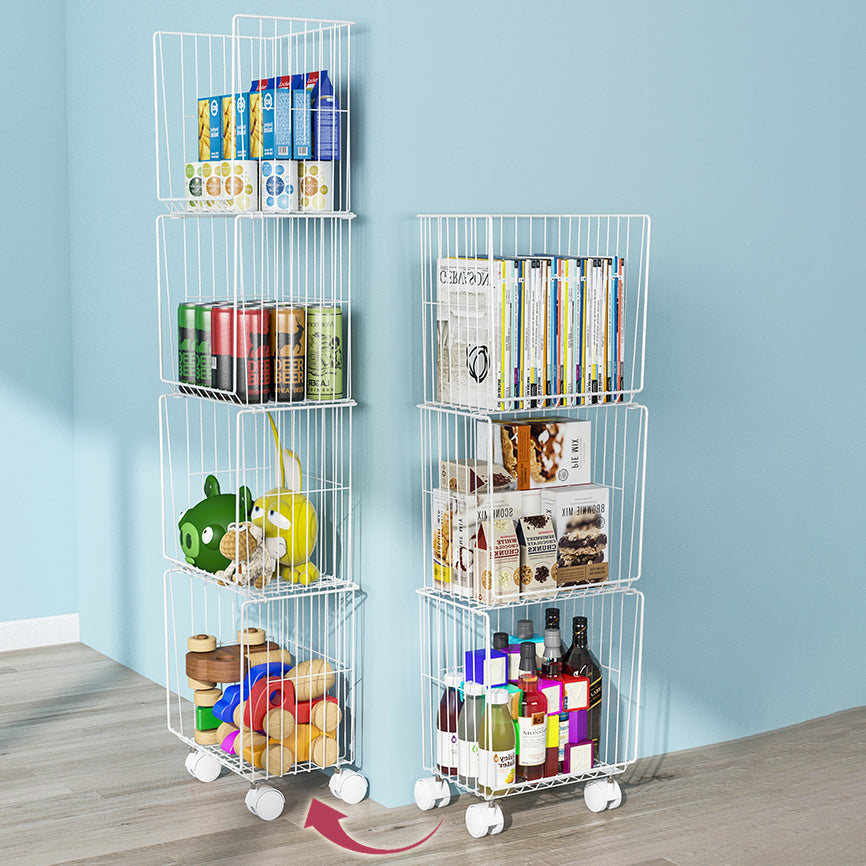 Estantería de estilo moderno estantería de metal de espalda cerrada con ruedas de lanzador para uso en el hogar