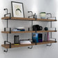 Contemporary Pine Solid Wood Bookcase Wall Mounted Metal Frame Closed Back Bookshelf Clearhalo 'Bookcases' 'furn' 'furn_bookcases' 'Furniture' 'Office Furniture' 5164761