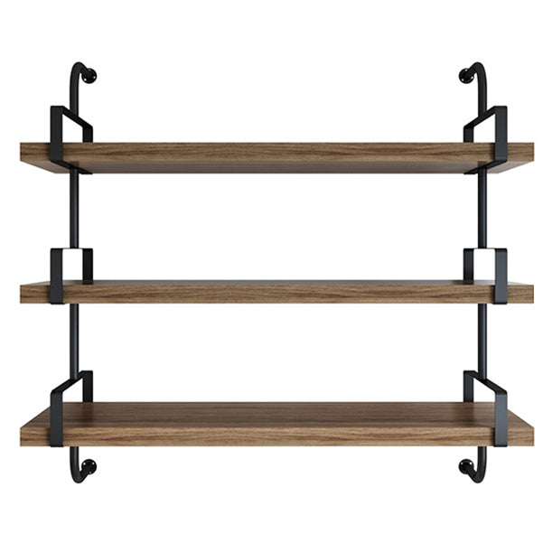Contemporary Pine Solid Wood Bookcase Wall Mounted Metal Frame Closed Back Bookshelf 39.4"L x 7.9"W x 39.8"H Clearhalo 'Bookcases' 'furn' 'furn_bookcases' 'Furniture' 'Office Furniture' 5164762