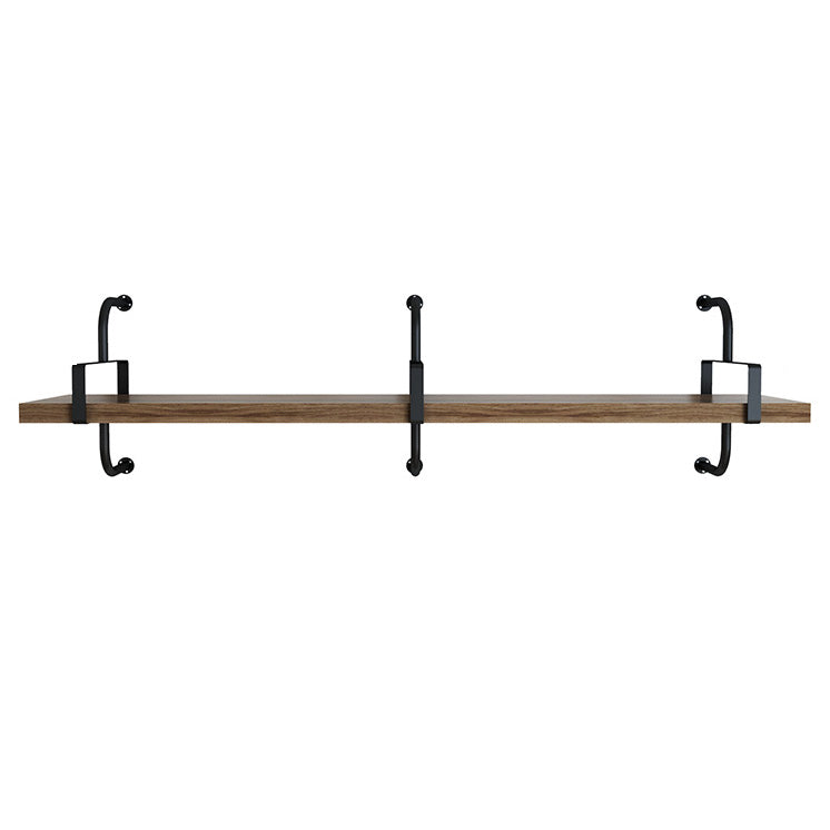 Contemporary Pine Solid Wood Bookcase Wall Mounted Metal Frame Closed Back Bookshelf Clearhalo 'Bookcases' 'furn' 'furn_bookcases' 'Furniture' 'Office Furniture' 5164765