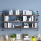 Contemporary Pine Solid Wood Bookcase Wall Mounted Metal Frame Closed Back Bookshelf Clearhalo 'Bookcases' 'furn' 'furn_bookcases' 'Furniture' 'Office Furniture' 5164766