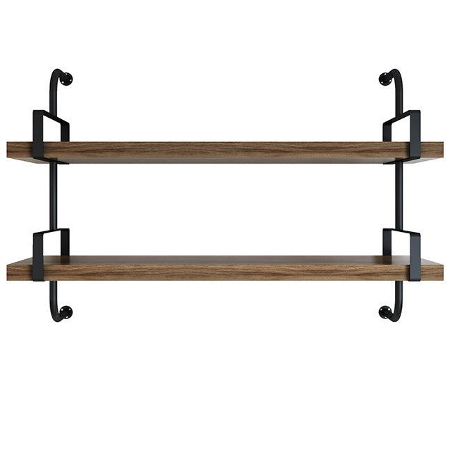 Contemporary Pine Solid Wood Bookcase Wall Mounted Metal Frame Closed Back Bookshelf Clearhalo 'Bookcases' 'furn' 'furn_bookcases' 'Furniture' 'Office Furniture' 5164767