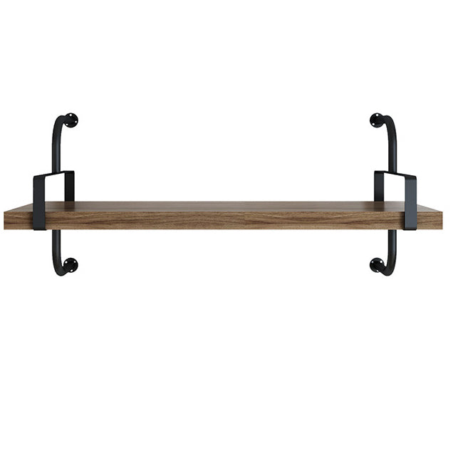 Contemporary Pine Solid Wood Bookcase Wall Mounted Metal Frame Closed Back Bookshelf 39.4"L x 7.9"W x 15"H Clearhalo 'Bookcases' 'furn' 'furn_bookcases' 'Furniture' 'Office Furniture' 5164769