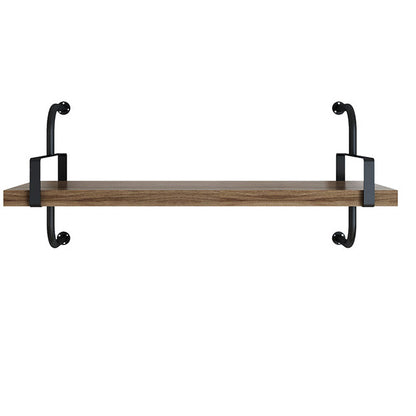 Contemporary Pine Solid Wood Bookcase Wall Mounted Metal Frame Closed Back Bookshelf 39.4"L x 7.9"W x 15"H Clearhalo 'Bookcases' 'furn' 'furn_bookcases' 'Furniture' 'Office Furniture' 5164769