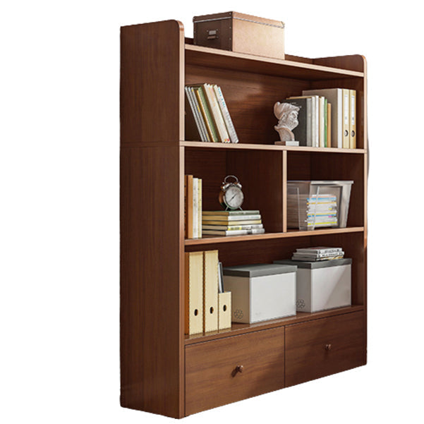 Wooden Closed Back Bookcase Modern Standard Bookshelf for Home 40.2"L x 9.4"W x 58.7"H Walnut Clearhalo 'Bookcases' 'furn' 'furn_bookcases' 'Furniture' 'Office Furniture' 5164797