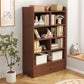 Wooden Closed Back Bookcase Modern Standard Bookshelf for Home 32.3"L x 9.4"W x 59.4"H Walnut Clearhalo 'Bookcases' 'furn' 'furn_bookcases' 'Furniture' 'Office Furniture' 5164804