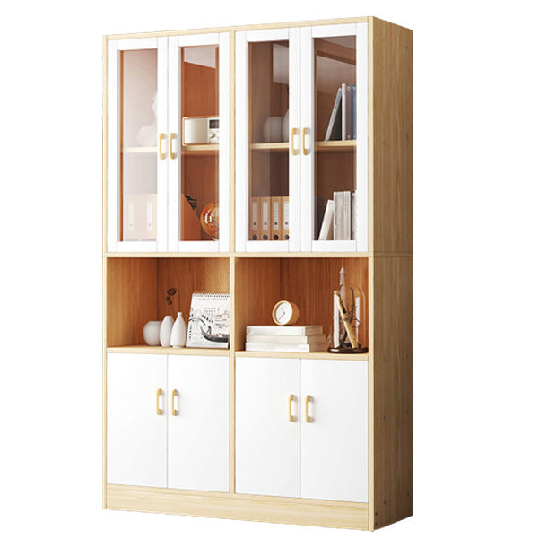 Contemporary Shelf Bookcase with Doors Vertical Bookshelf for Study Room