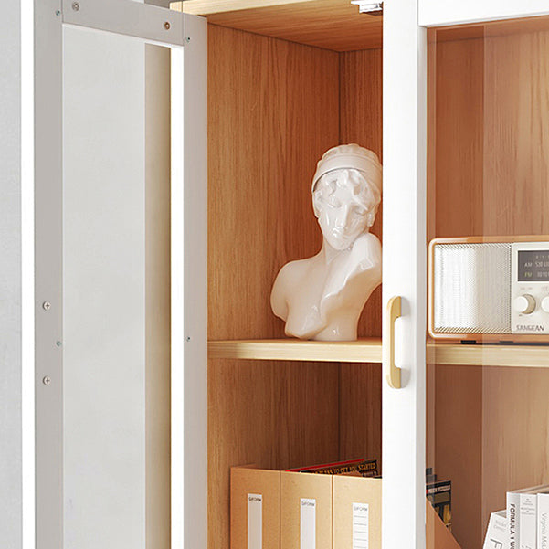 Contemporary Shelf Bookcase with Doors Vertical Bookshelf for Study Room