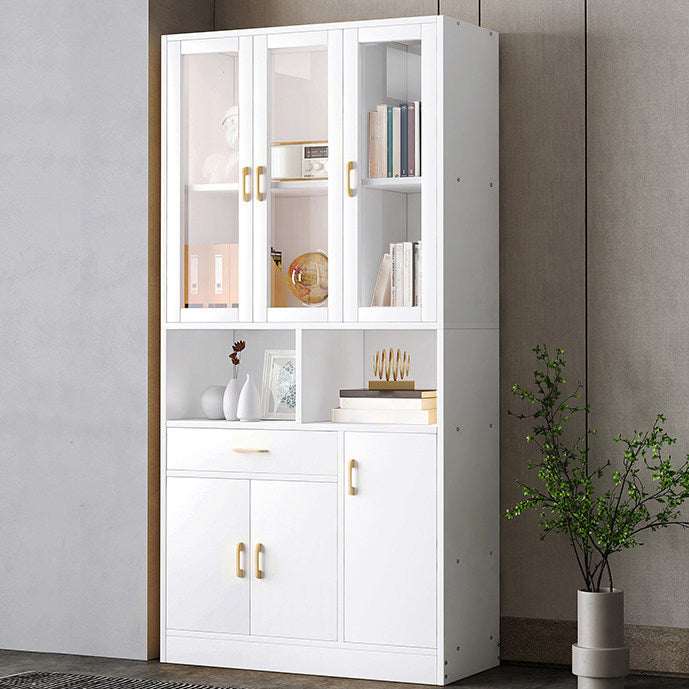 Contemporary Shelf Bookcase with Doors Vertical Bookshelf for Study Room