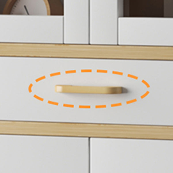 Contemporary Shelf Bookcase with Doors Vertical Bookshelf for Study Room