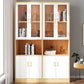Contemporary Shelf Bookcase with Doors Vertical Bookshelf for Study Room