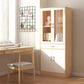 Contemporary Shelf Bookcase with Doors Vertical Bookshelf for Study Room
