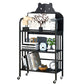 Modern Style Bookshelf Open Back Metal Bookcase with Caster Wheels