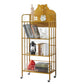 Modern Style Bookshelf Open Back Metal Bookcase with Caster Wheels