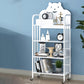 Modern Style Bookshelf Open Back Metal Bookcase with Caster Wheels