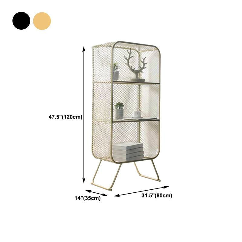 Modern Standard Bookcase Metal Bookshelf with Rectangle Shelves