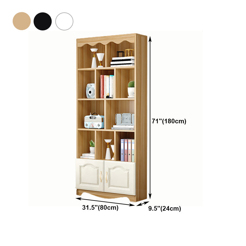 Modern Standard Bookcase Wooden Bookshelf with Rectangle Shelves
