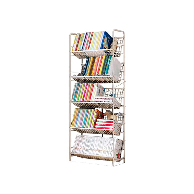 White Etagere Bookshelf Modern 2/3/4/5-Shelf Metal Vertical Bookcase