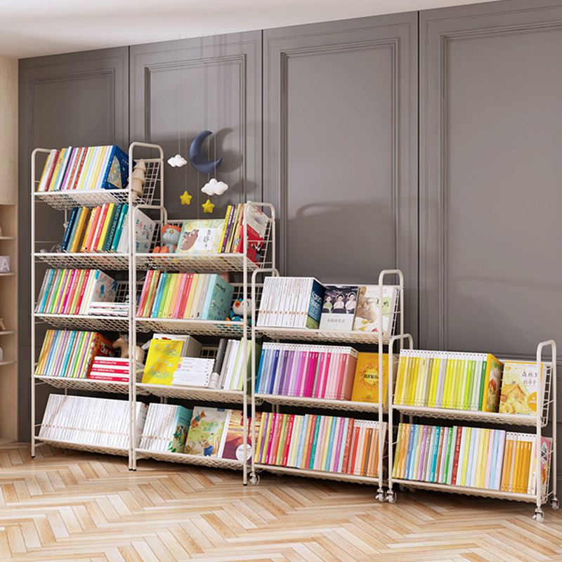 White Etagere Bookshelf Modern 2/3/4/5-Shelf Metal Vertical Bookcase