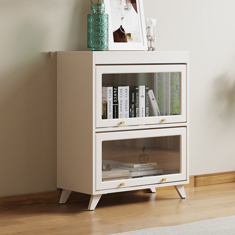 13 "W Bücherregal zeitgenössischer Stil weißes Bücherregal für Heimbüro mit Türen