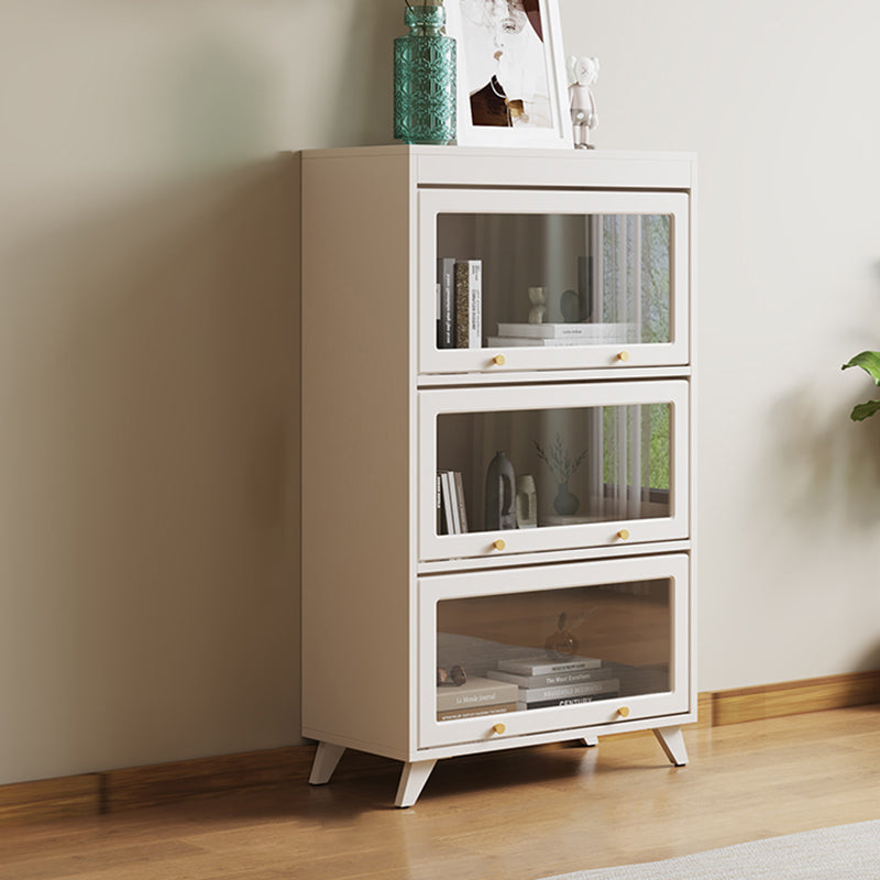 13 "W Bücherregal zeitgenössischer Stil weißes Bücherregal für Heimbüro mit Türen