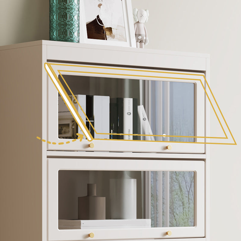 13 "W Bücherregal zeitgenössischer Stil weißes Bücherregal für Heimbüro mit Türen