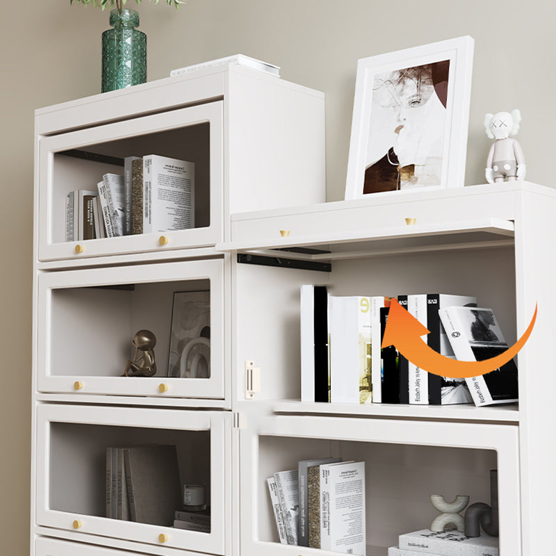 13 "W Bücherregal zeitgenössischer Stil weißes Bücherregal für Heimbüro mit Türen