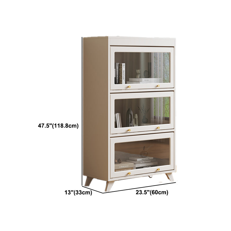 13 "W Bücherregal zeitgenössischer Stil weißes Bücherregal für Heimbüro mit Türen