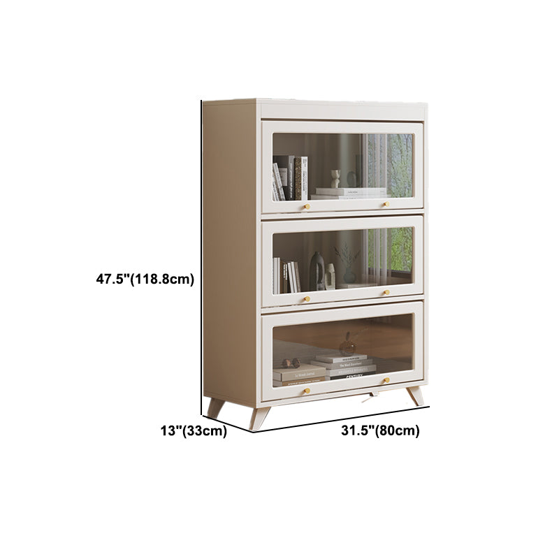 13 "W Bücherregal zeitgenössischer Stil weißes Bücherregal für Heimbüro mit Türen