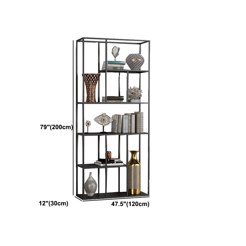 Metal Standard Bookcase Contemporary Style Open Back Bookshelf for Home Office Clearhalo 'Bookcases' 'furn' 'furn_bookcases' 'Furniture' 'Office Furniture' 5165022