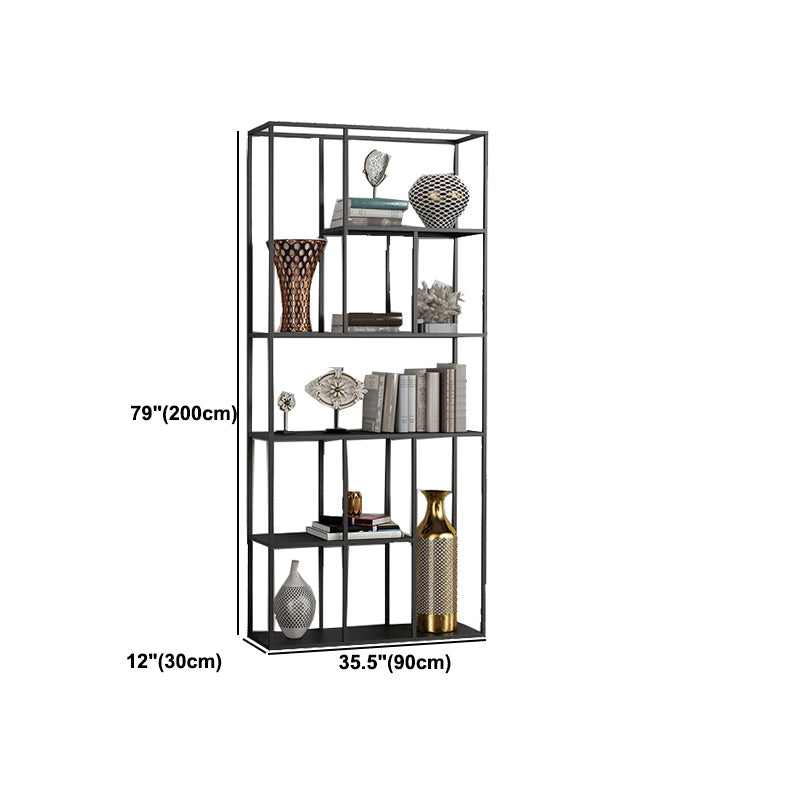 Metal Standard Bookcase Contemporary Style Open Back Bookshelf for Home Office Clearhalo 'Bookcases' 'furn' 'furn_bookcases' 'Furniture' 'Office Furniture' 5165024