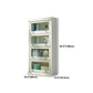 Urban Oak Wood Standard Bookcase White Vertical Bookshelf with Glass Doors