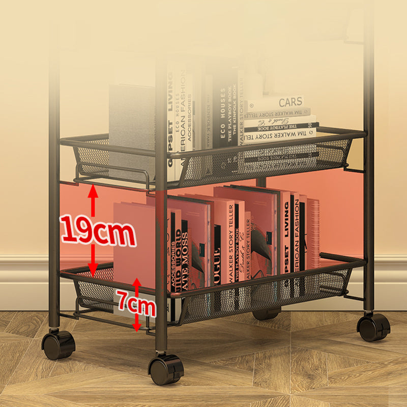 Libreria in stile moderno libreria aperta in metallo con ruote a terra per casa