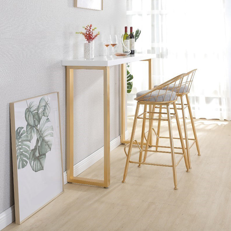 Wood Bar Dining Table Glam Rectangle Bar Table with Double Pedestal for Dining Room Without Chairs Clearhalo 'Bar Furniture' 'Bar Tables' 'bar_tables' 'furn' 'furn_bar_tables' 'Furniture' 'Kitchen & Dining Furniture' 5165117