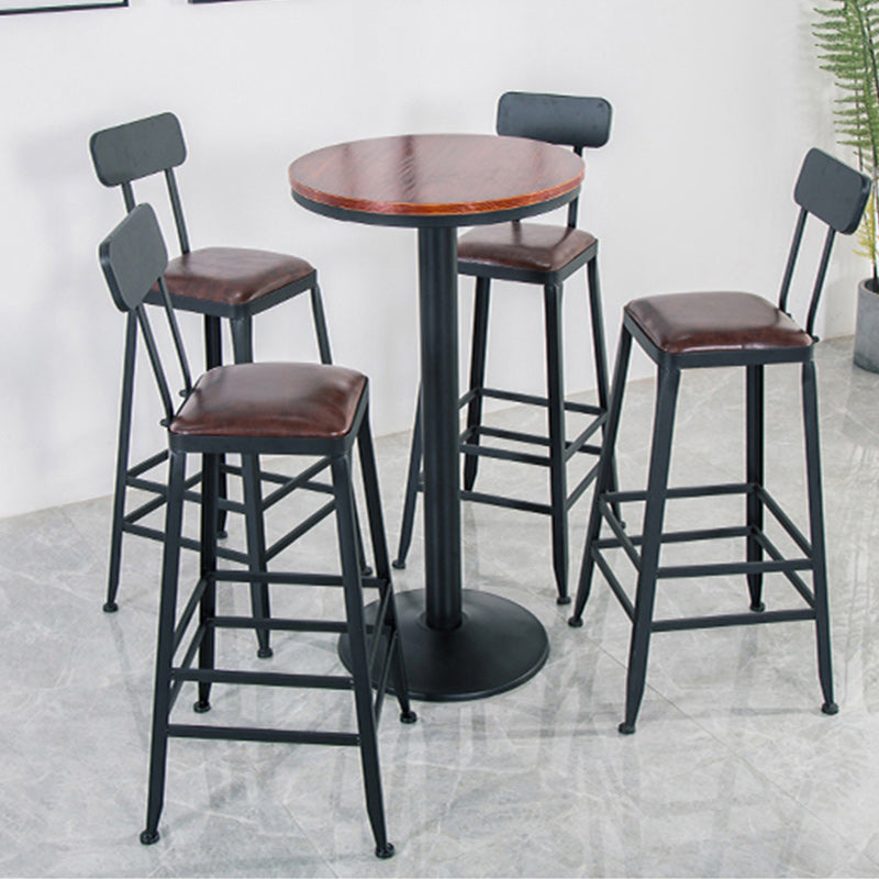 パインウッドバーダイニングテーブルダイニングルームキッチン用の工業用スタイルバーテーブル