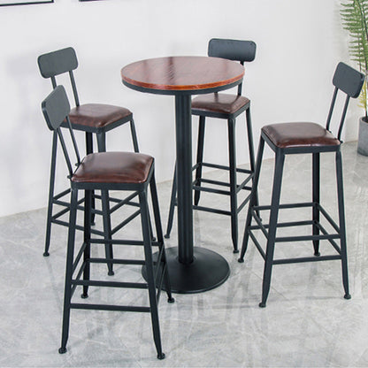 パインウッドバーダイニングテーブルダイニングルームキッチン用の工業用スタイルバーテーブル