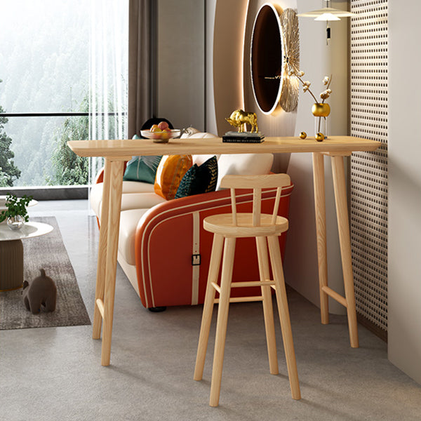 Dennenhout balktafel moderne rechthoekige bar eettafel met dubbele voetstuk voor woonkamer