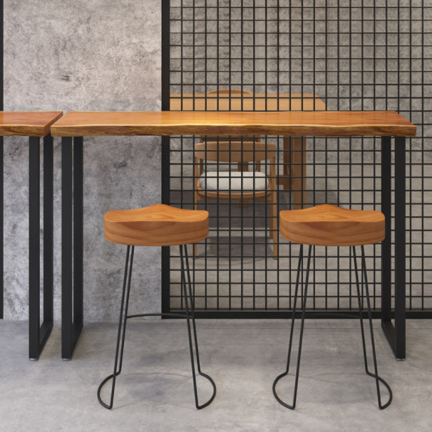 Pine Wood Bar Dining Table Modern Rectangle Bar Table for Dining Room Balcony Clearhalo 'Bar Furniture' 'Bar Tables' 'bar_tables' 'furn' 'furn_bar_tables' 'Furniture' 'Kitchen & Dining Furniture' 5165229