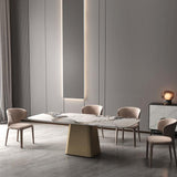 Modern Style Sintered Stone Dining Set Rectangle 1/2/4/7 Pieces Dining Set Clearhalo 'Dining Room Sets' 'Dining Tables & Seating' 'dining_room_set' 'furn' 'furn_dining_room_set' 'Furniture' 'Kitchen & Dining Furniture' 5165812