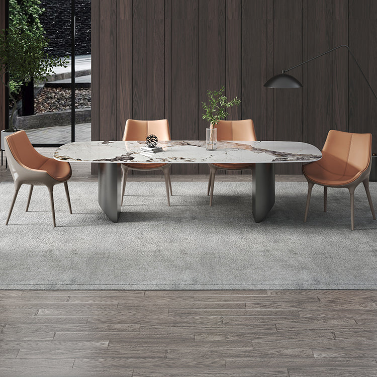 Set da pranzo in pietra sinterizzato moderno rettangolo 1/2/5 pezzi set da pranzo per le aree da pranzo