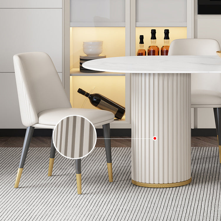 Set da pranzo in pietra sinterizzato in stile glam rettangolo 1/2/5 pezzi set da pranzo per le aree da pranzo