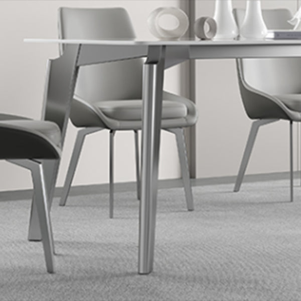 レストラン用の焼結された石トップホワイトテーブル4本の足のあるモダンなキッチンテーブル