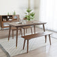 Rectangle Luxury Dining Table Wood Color Fixed Table with Beechwood Solid Wood